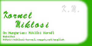 kornel miklosi business card